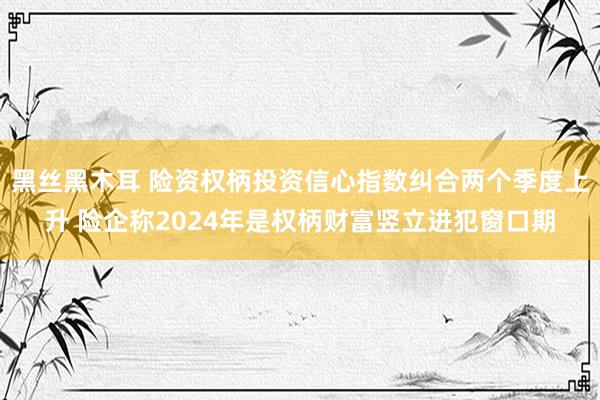 黑丝黑木耳 险资权柄投资信心指数纠合两个季度上升 险企称2024年是权柄财富竖立进犯窗口期