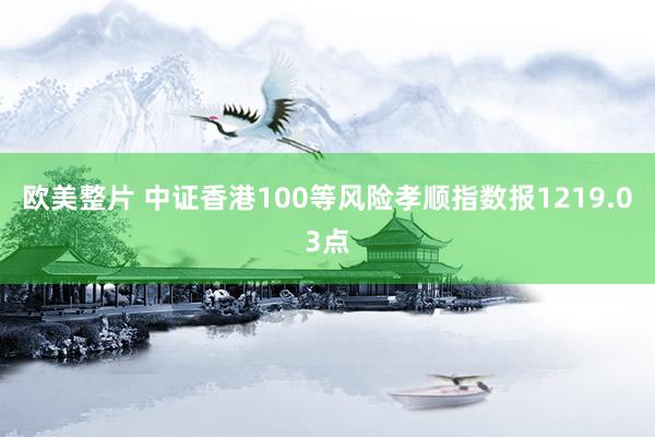 欧美整片 中证香港100等风险孝顺指数报1219.03点