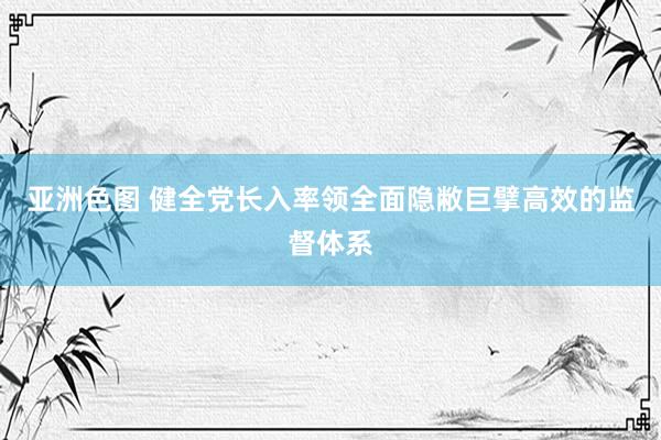 亚洲色图 健全党长入率领全面隐敝巨擘高效的监督体系