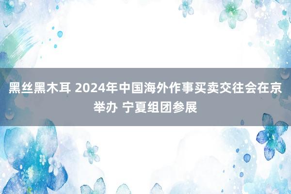 黑丝黑木耳 2024年中国海外作事买卖交往会在京举办 宁夏组团参展