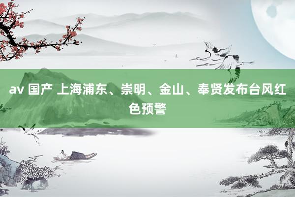 av 国产 上海浦东、崇明、金山、奉贤发布台风红色预警