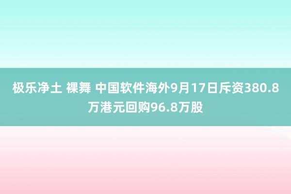 极乐净土 裸舞 中国软件海外9月17日斥资380.8万港元回购96.8万股