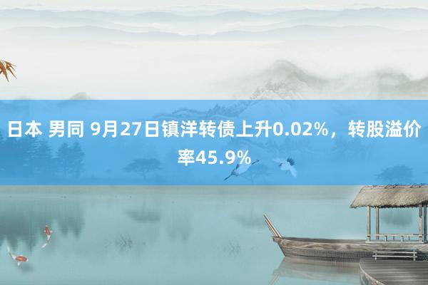 日本 男同 9月27日镇洋转债上升0.02%，转股溢价率45.9%