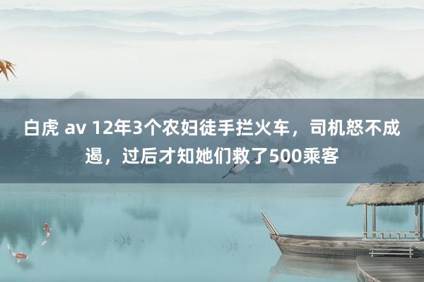 白虎 av 12年3个农妇徒手拦火车，司机怒不成遏，过后才知她们救了500乘客