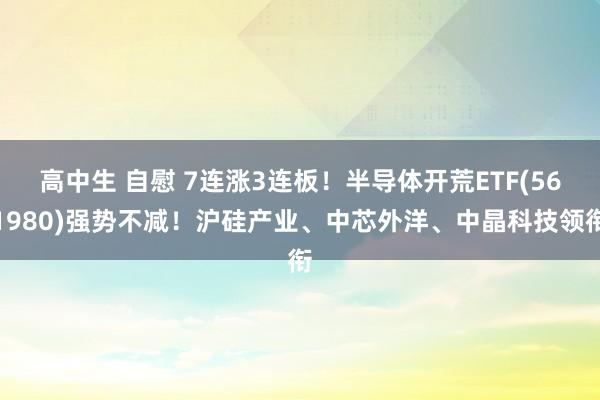 高中生 自慰 7连涨3连板！半导体开荒ETF(561980)强势不减！沪硅产业、中芯外洋、中晶科技领衔