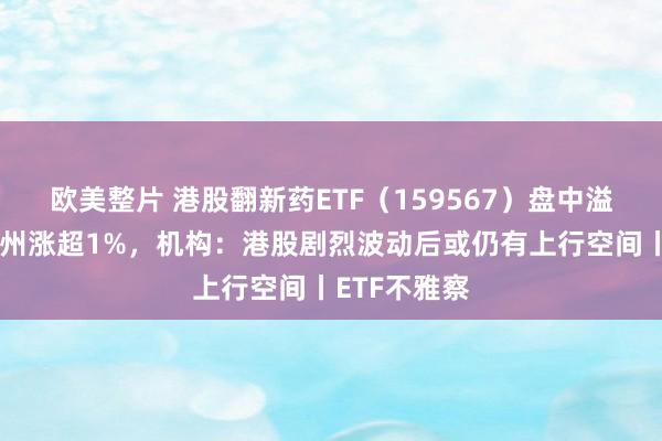 欧美整片 港股翻新药ETF（159567）盘中溢价，百济神州涨超1%，机构：港股剧烈波动后或仍有上行空间丨ETF不雅察