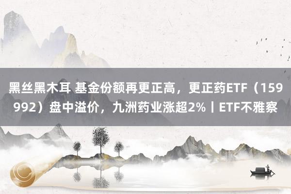 黑丝黑木耳 基金份额再更正高，更正药ETF（159992）盘中溢价，九洲药业涨超2%丨ETF不雅察