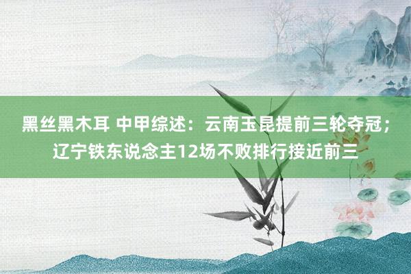 黑丝黑木耳 中甲综述：云南玉昆提前三轮夺冠；辽宁铁东说念主12场不败排行接近前三