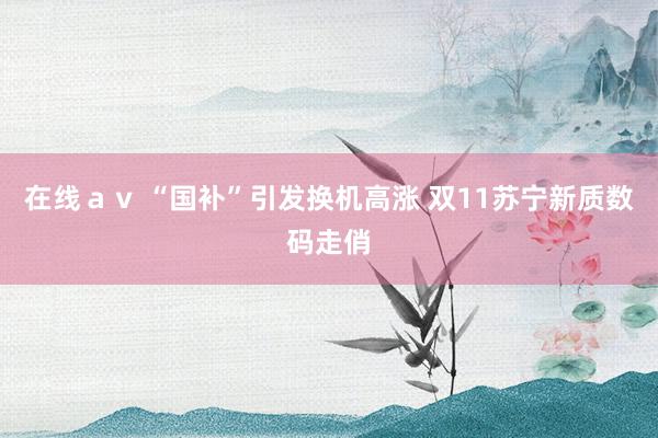 在线ａｖ “国补”引发换机高涨 双11苏宁新质数码走俏