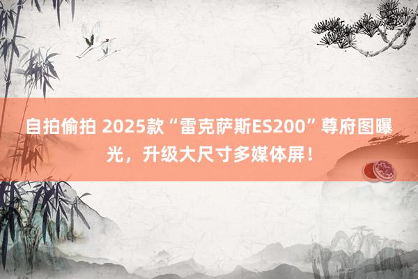 自拍偷拍 2025款“雷克萨斯ES200”尊府图曝光，升级大尺寸多媒体屏！