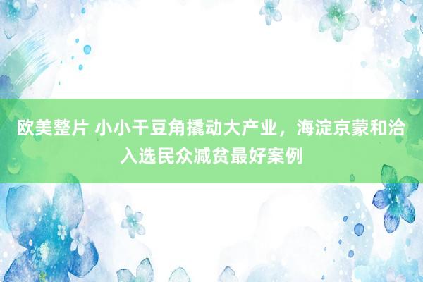 欧美整片 小小干豆角撬动大产业，海淀京蒙和洽入选民众减贫最好案例