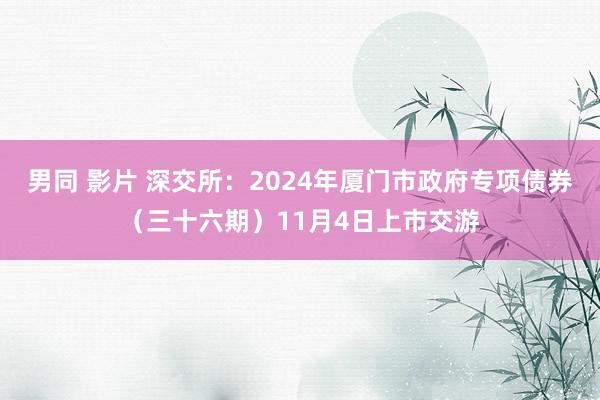 男同 影片 深交所：2024年厦门市政府专项债券（三十六期）11月4日上市交游