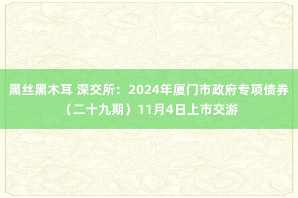 黑丝黑木耳 深交所：2024年厦门市政府专项债券（二十九期）11月4日上市交游