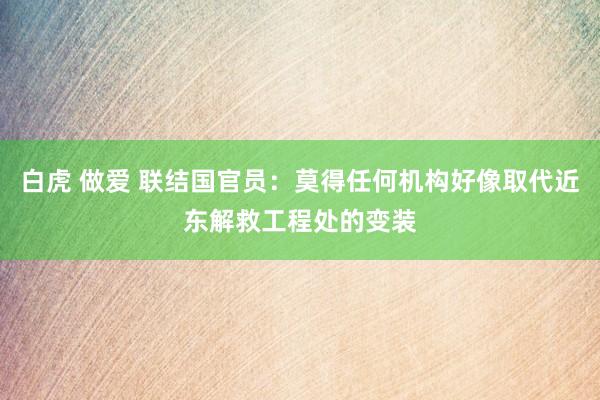 白虎 做爱 联结国官员：莫得任何机构好像取代近东解救工程处的变装