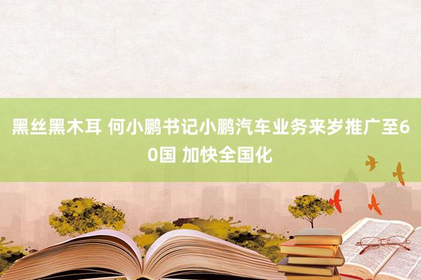 黑丝黑木耳 何小鹏书记小鹏汽车业务来岁推广至60国 加快全国化