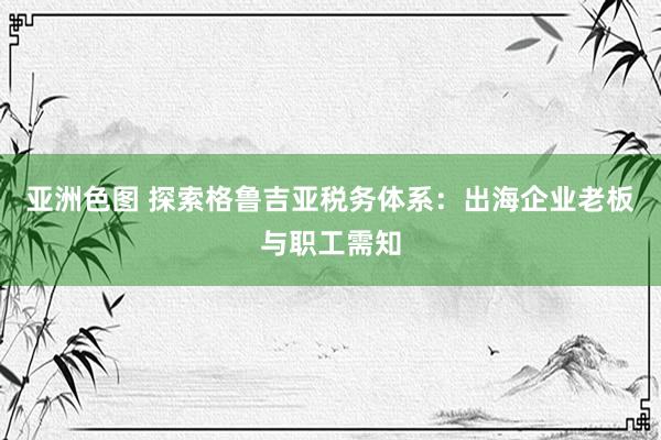 亚洲色图 探索格鲁吉亚税务体系：出海企业老板与职工需知