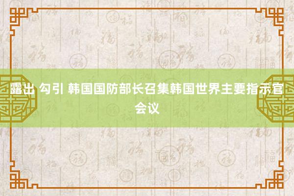 露出 勾引 韩国国防部长召集韩国世界主要指示官会议