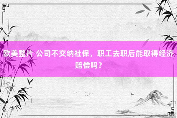 欧美整片 公司不交纳社保，职工去职后能取得经济赔偿吗？