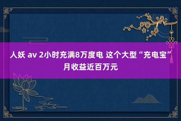 人妖 av 2小时充满8万度电 这个大型“充电宝”月收益近百万元