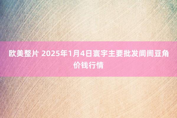 欧美整片 2025年1月4日寰宇主要批发阛阓豆角价钱行情