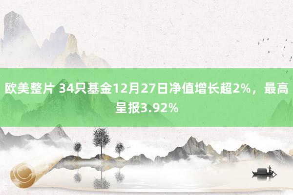 欧美整片 34只基金12月27日净值增长超2%，最高呈报3.92%