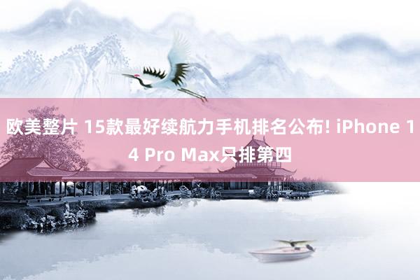 欧美整片 15款最好续航力手机排名公布! iPhone 14 Pro Max只排第四