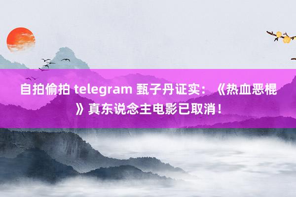 自拍偷拍 telegram 甄子丹证实：《热血恶棍》真东说念主电影已取消！