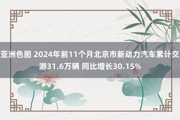 亚洲色图 2024年前11个月北京市新动力汽车累计交游31.6万辆 同比增长30.15%