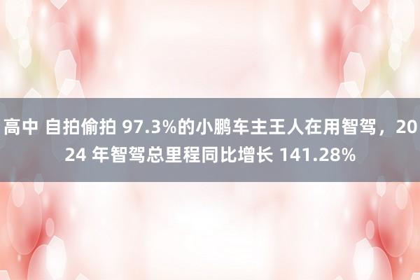 高中 自拍偷拍 97.3%的小鹏车主王人在用智驾，2024 年智驾总里程同比增长 141.28%