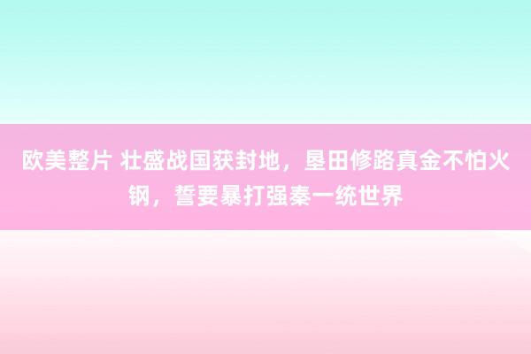 欧美整片 壮盛战国获封地，垦田修路真金不怕火钢，誓要暴打强秦一统世界